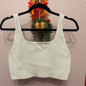 Babaton Cream Ribbed Tank Top